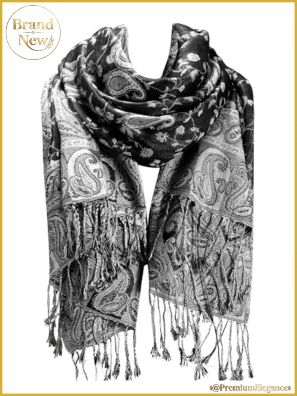 Reversible Paisley Shawl Wrap Soft Viscose Acrylic Women Evening Scarf